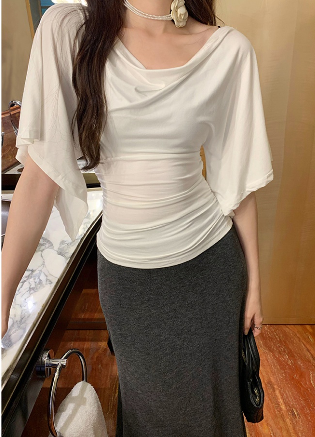 Lazy slim T-shirt summer short sleeve tops for women