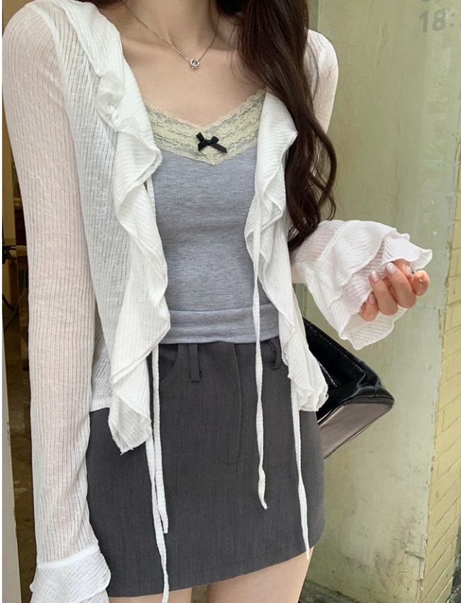 Korean style autumn tops long sleeve cardigan for women