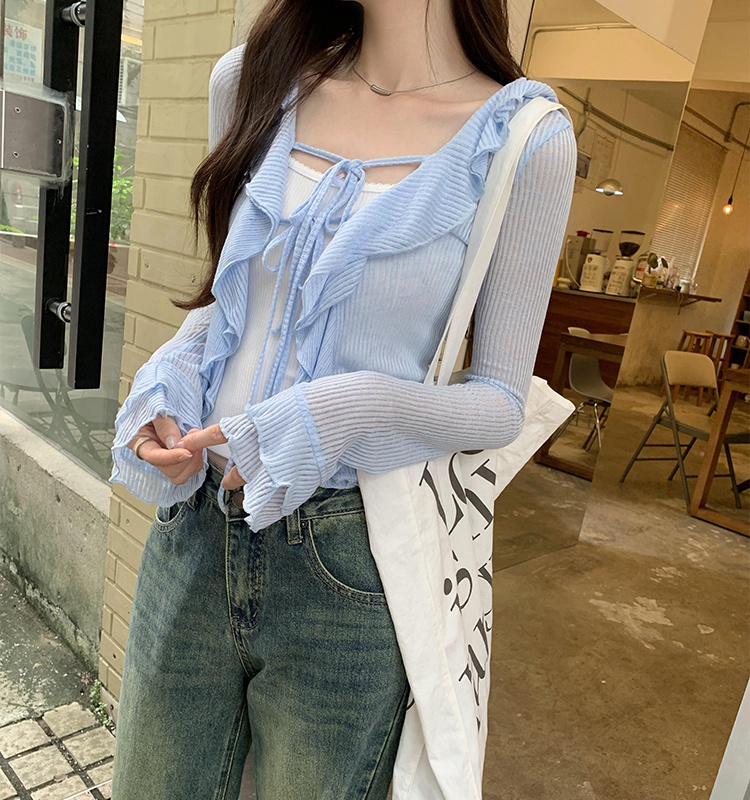 Korean style autumn tops long sleeve cardigan for women