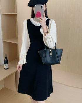 Autumn France style dress slim long dress for women