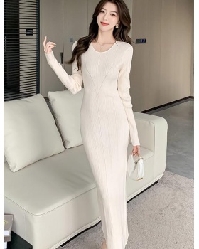 Sexy geometry slim long sleeve knitted dress