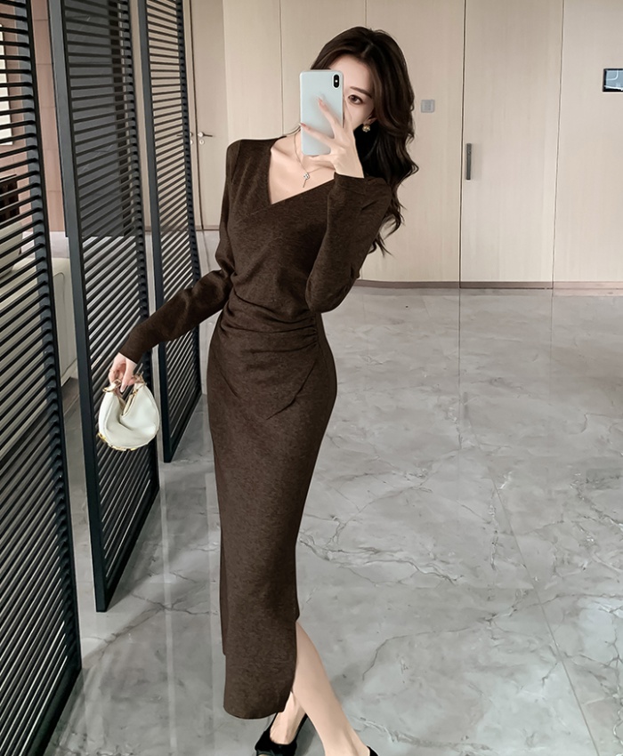 All-match slim autumn and winter knitted bottoming dress