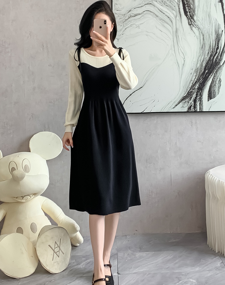 Splice autumn and winter small fellow knitted dress