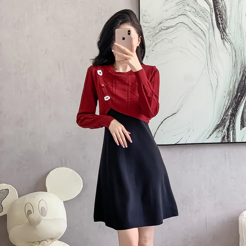 Tender autumn and winter chanelstyle slim dress