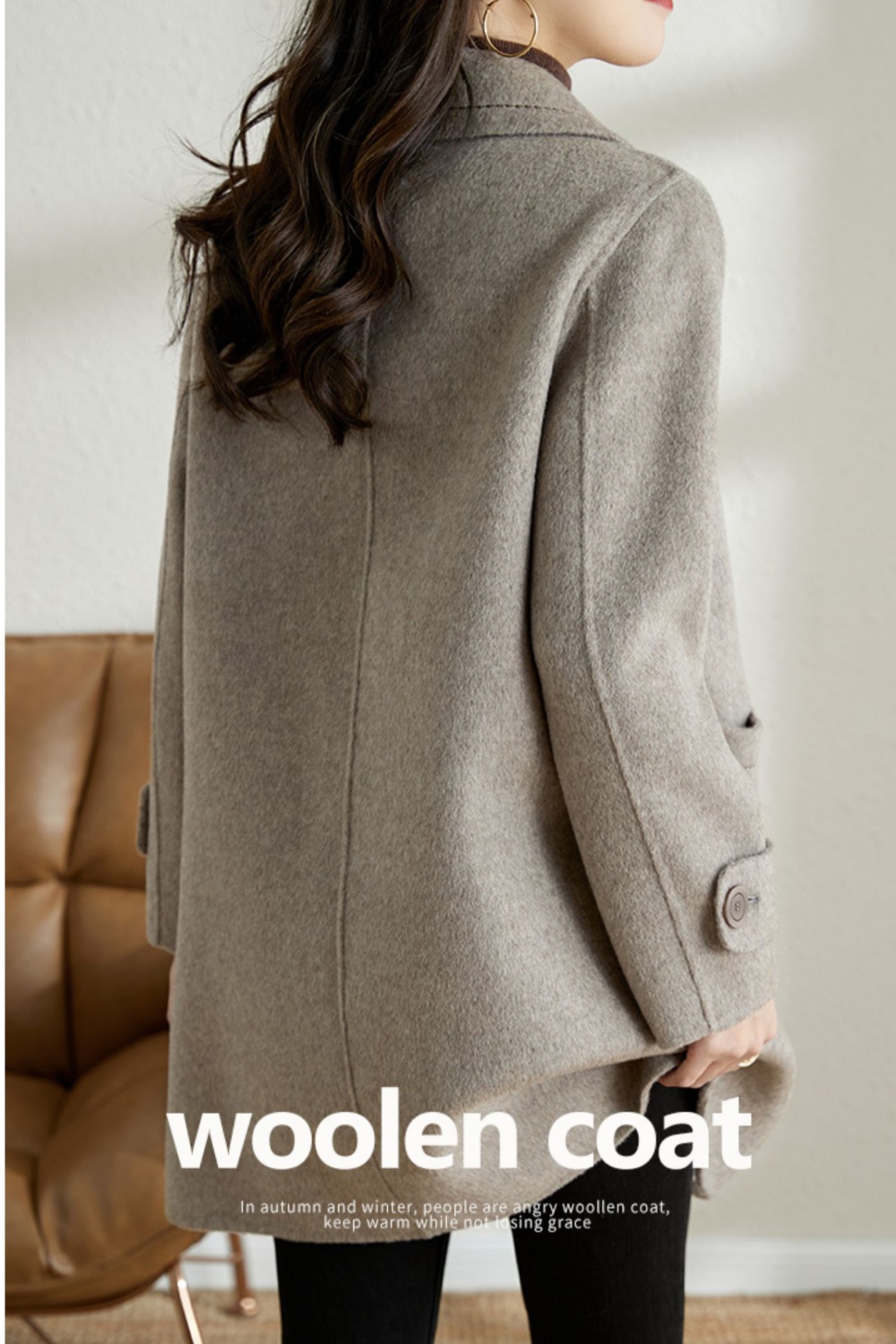 Woolen woolen coat autumn and winter coat for women