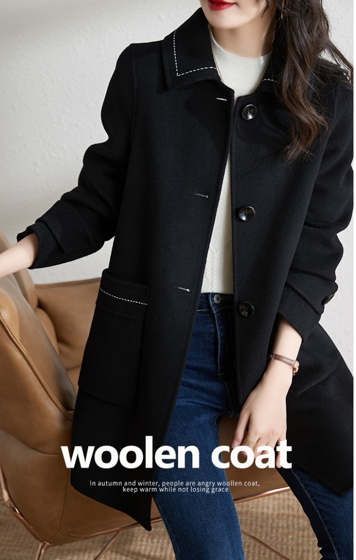 Woolen woolen coat autumn and winter coat for women