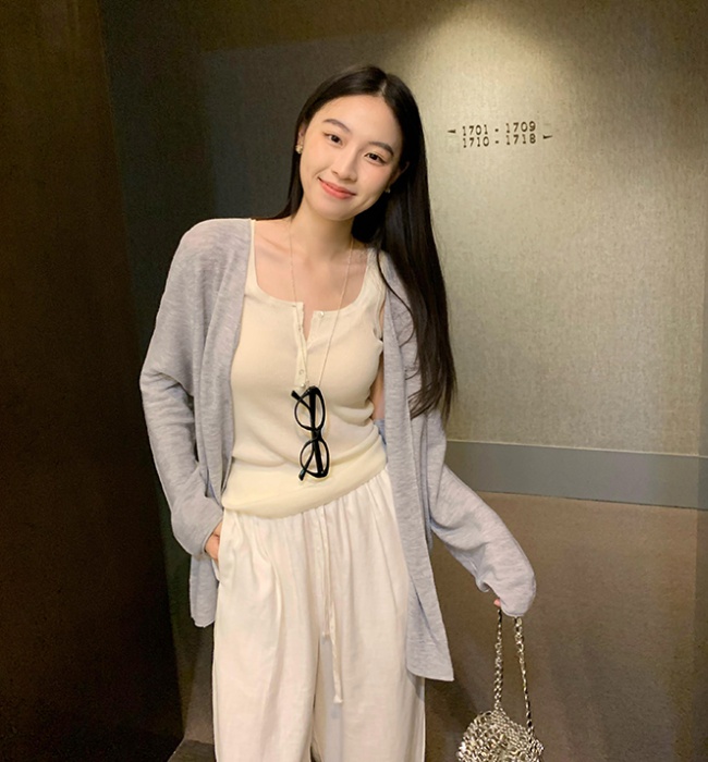 Korean style autumn cardigan loose wool tops for women