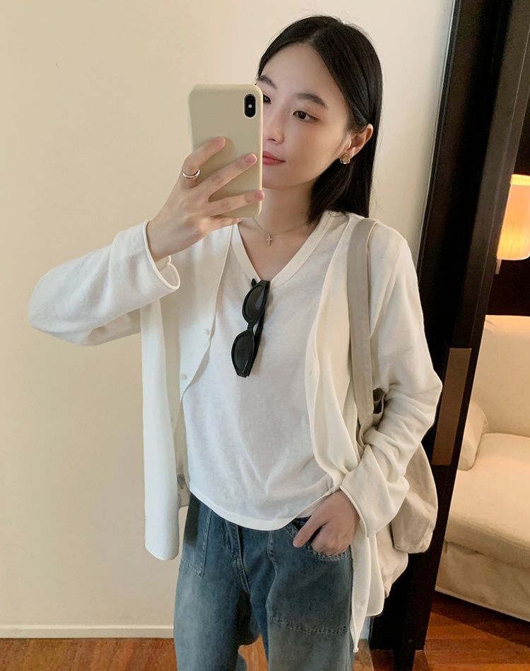 Korean style autumn cardigan loose wool tops for women