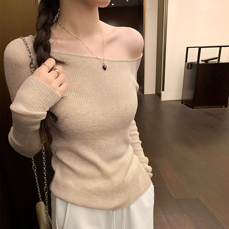 Long sleeve wool split sweater inside the ride autumn tops