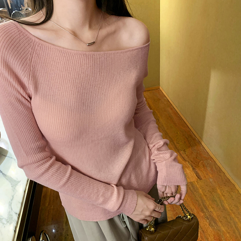 Long sleeve wool split sweater inside the ride autumn tops