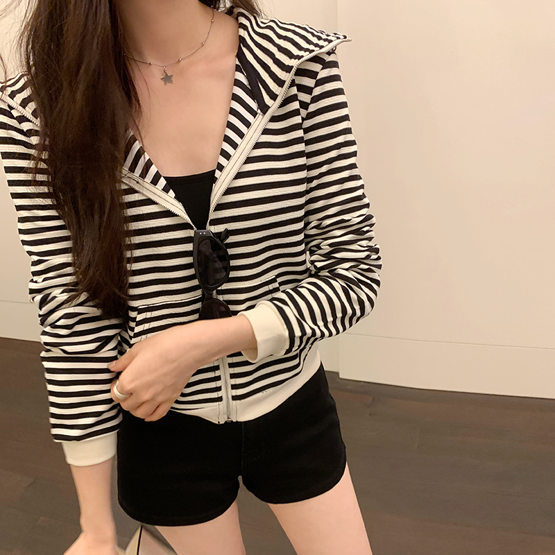 Hooded Casual jacket spring and autumn tops for women