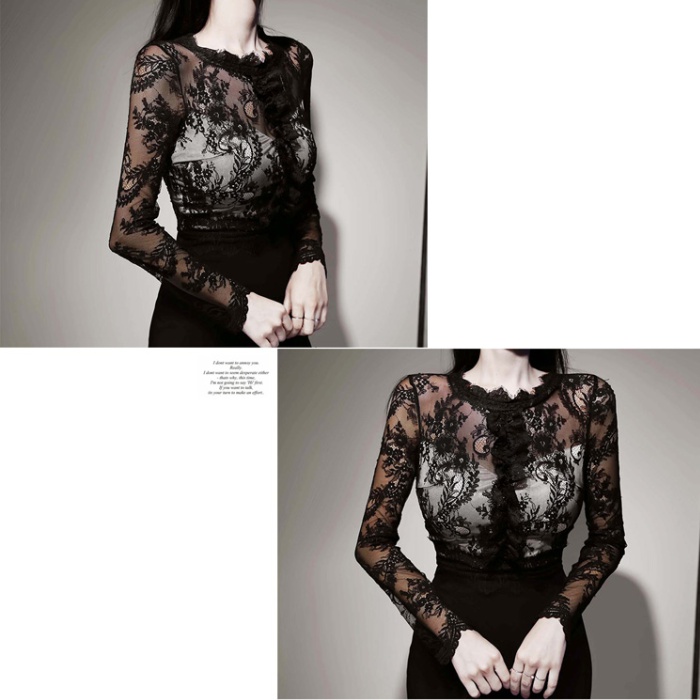 Korean style splice temperament lace dress for women