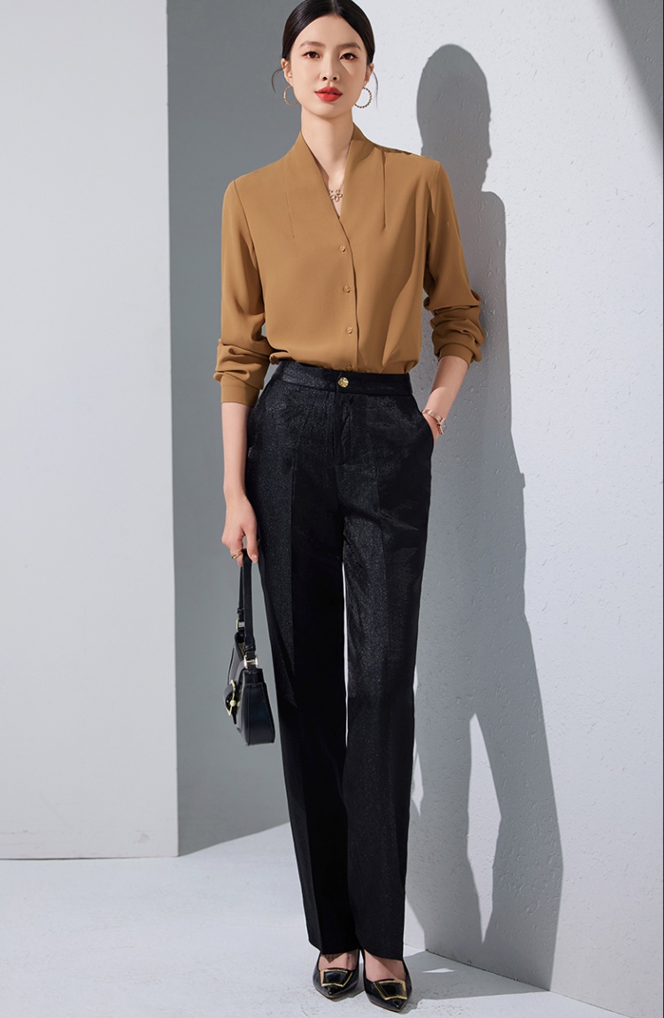 Overalls shirts slim suit pants a set for women