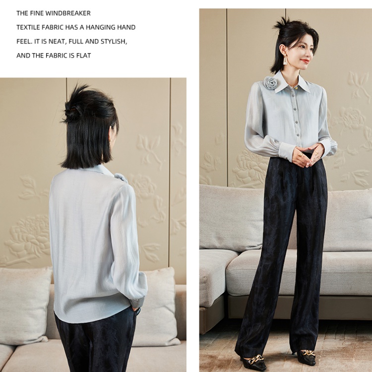 Large yard slim long sleeve overalls shirt for women