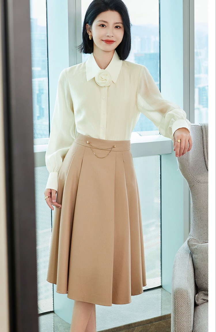 High waist A-line skirt for women