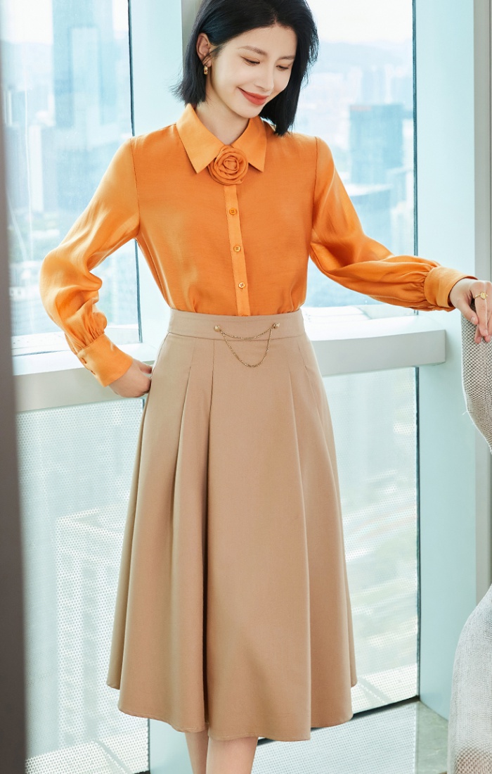 High waist A-line skirt for women