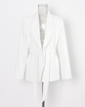 Temperament white business suit fashion coat for women