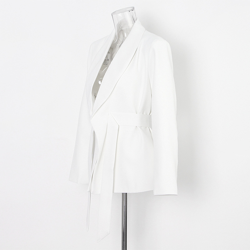 Temperament white business suit fashion coat for women