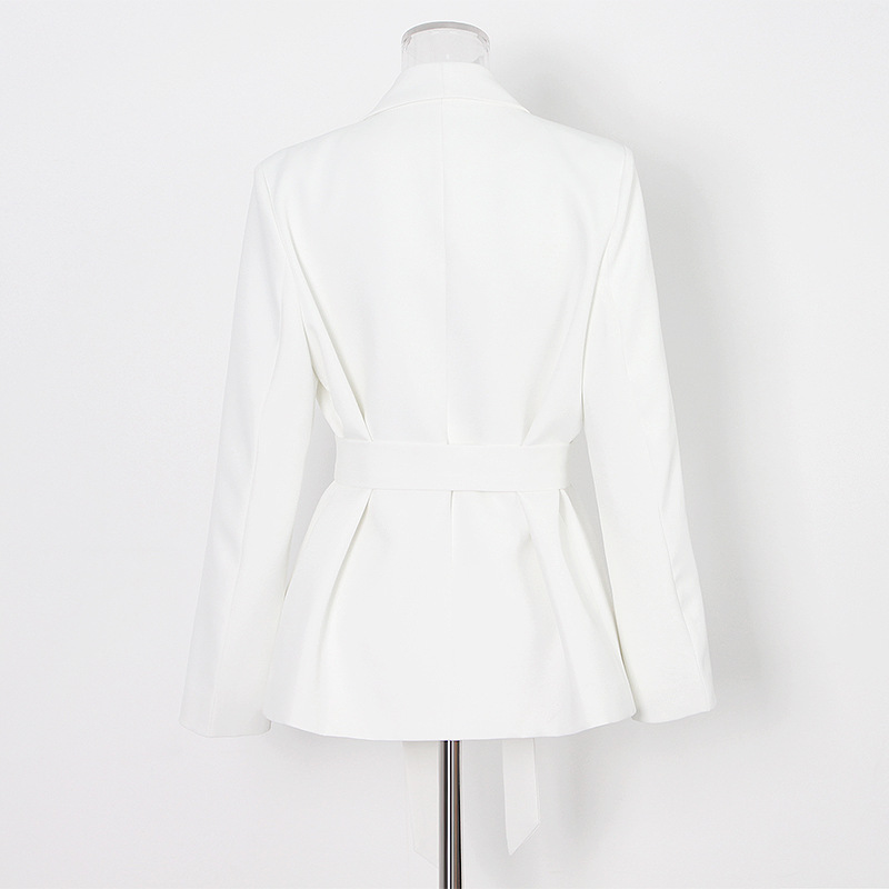 Temperament white business suit fashion coat for women