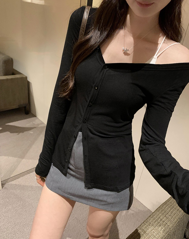 Korean style T-shirt enticement cardigan for women