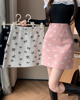 Sweet bow skirt autumn and winter short skirt for women