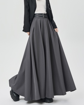 Pleated drape high waist skirt big skirt autumn long skirt