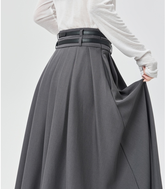 Pleated drape high waist skirt big skirt autumn long skirt