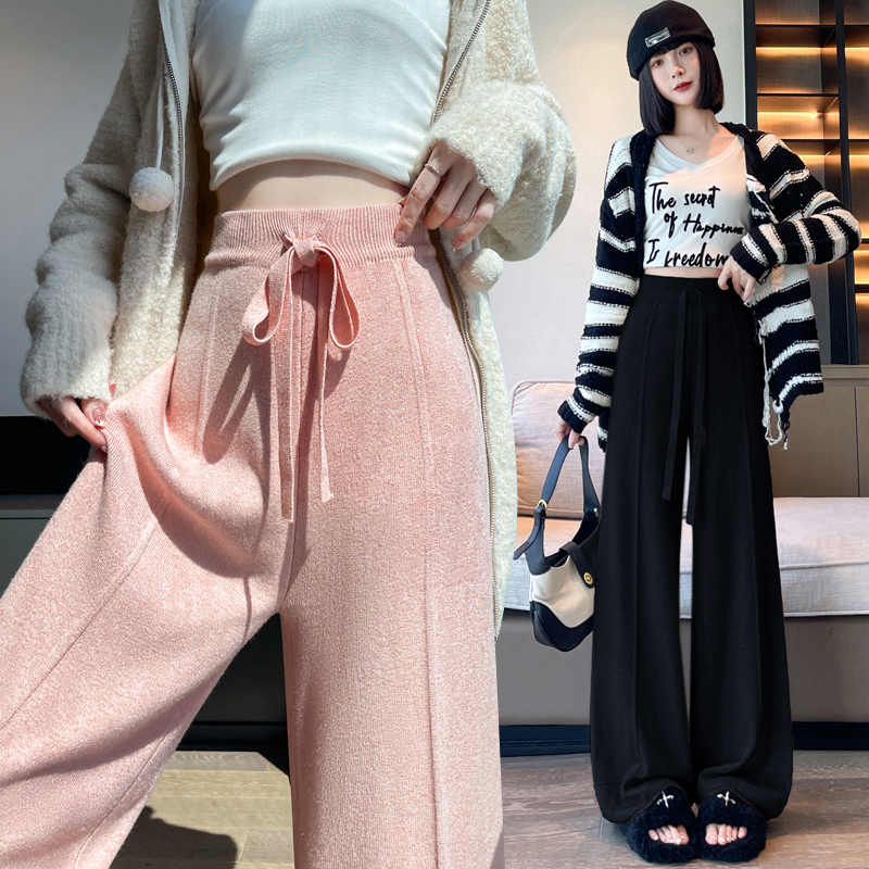 Slim mopping wide leg pants straight casual pants for women