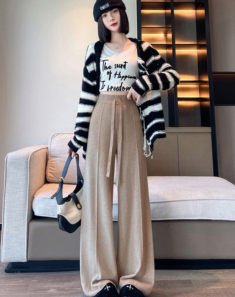 Slim mopping wide leg pants straight casual pants for women