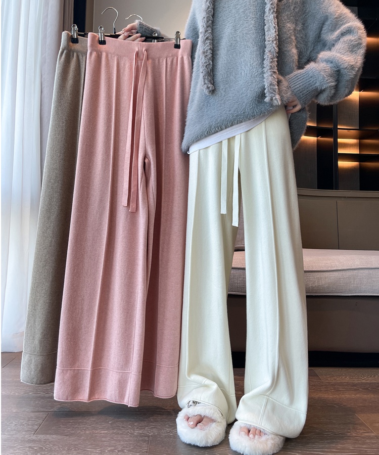 Slim mopping wide leg pants straight casual pants for women