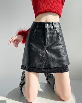 Autumn A-line short skirt silver skirt for women