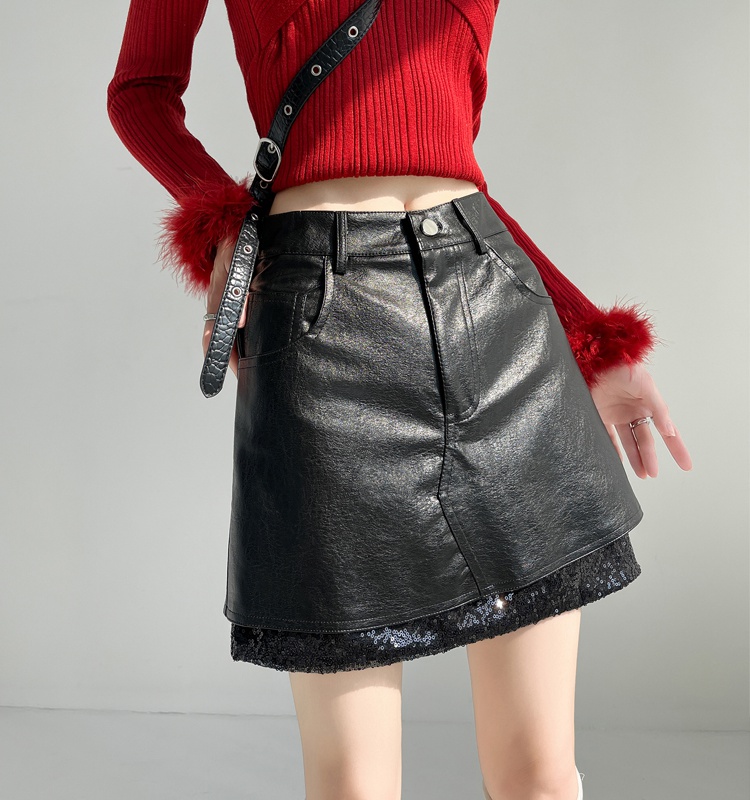 Autumn A-line short skirt silver skirt for women