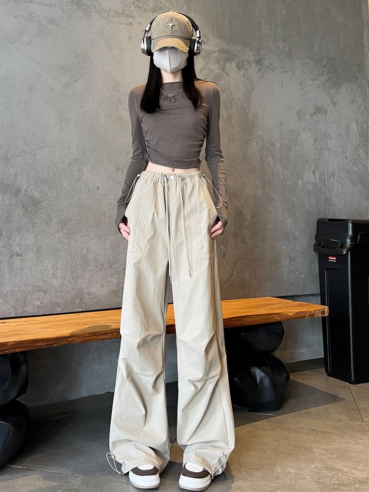 Casual wide leg pants American style work clothing for women