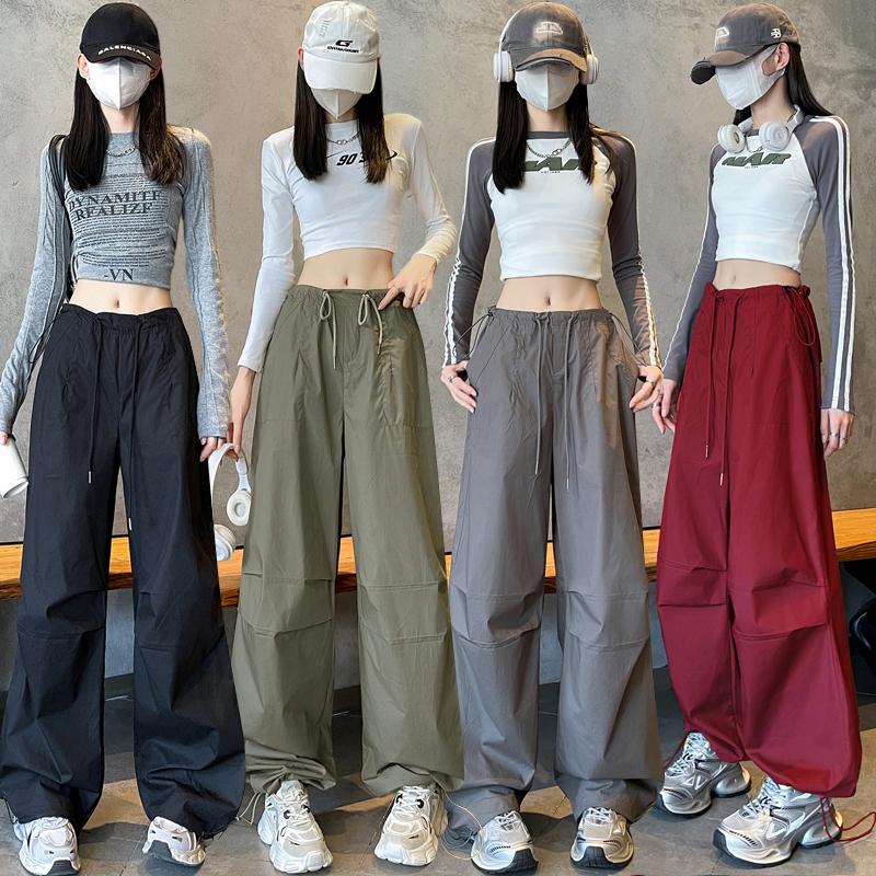 American style work pants high waist casual pants