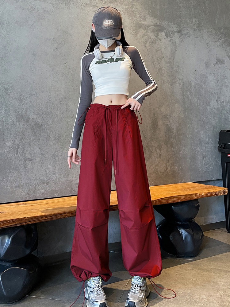 American style work pants high waist casual pants