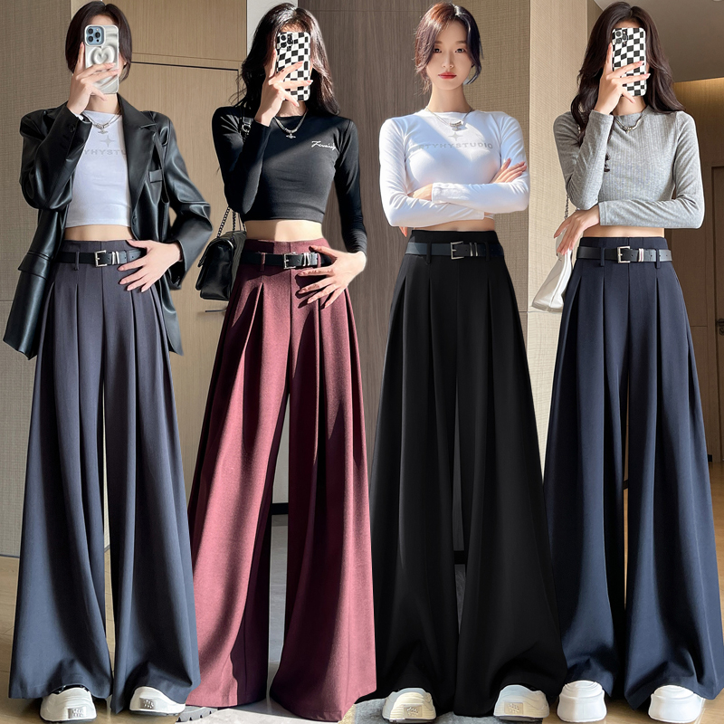 All-match loose Casual suit pants autumn drape wide leg culottes