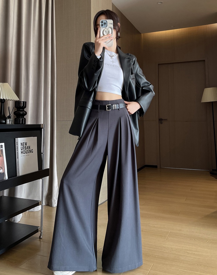 All-match loose Casual suit pants autumn drape wide leg culottes