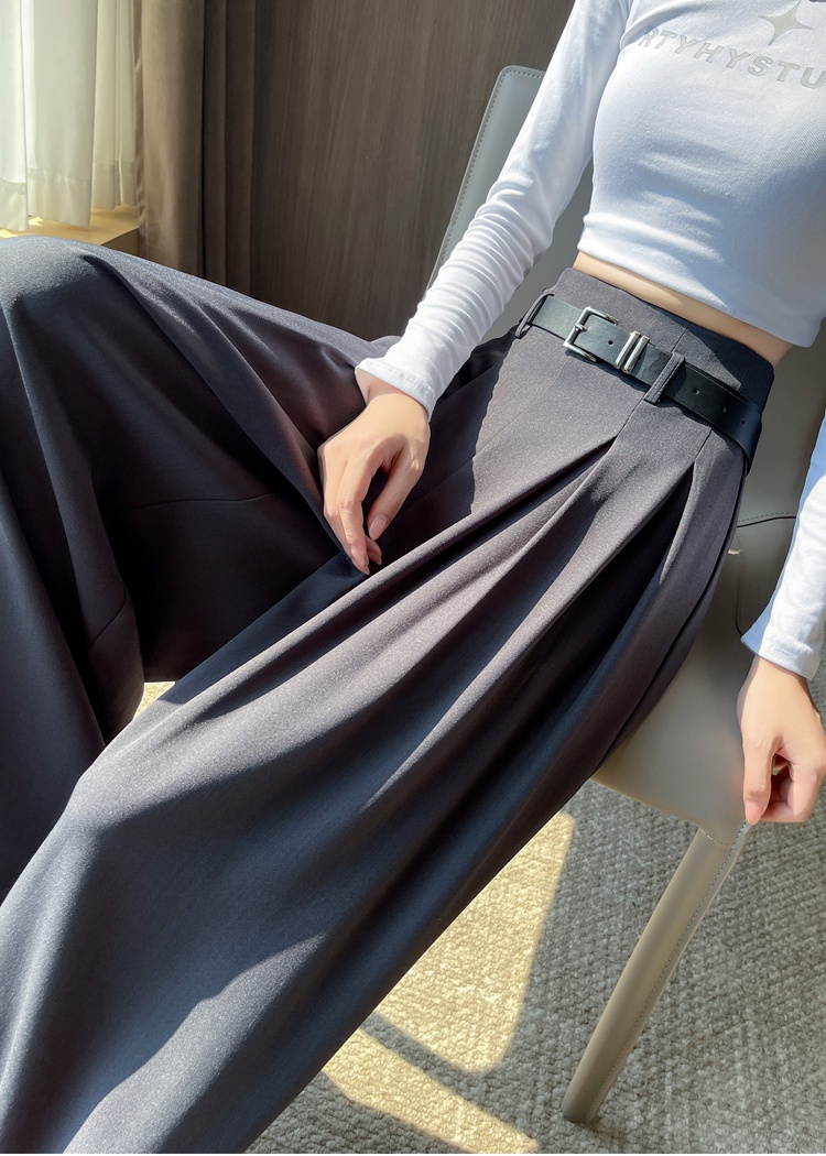 All-match loose Casual suit pants autumn drape wide leg culottes