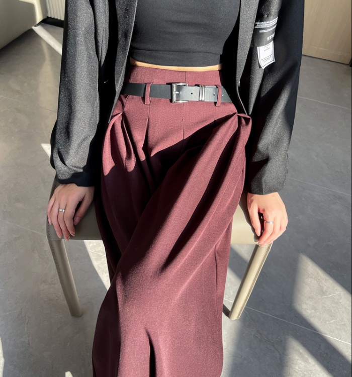 All-match loose Casual suit pants autumn drape wide leg culottes