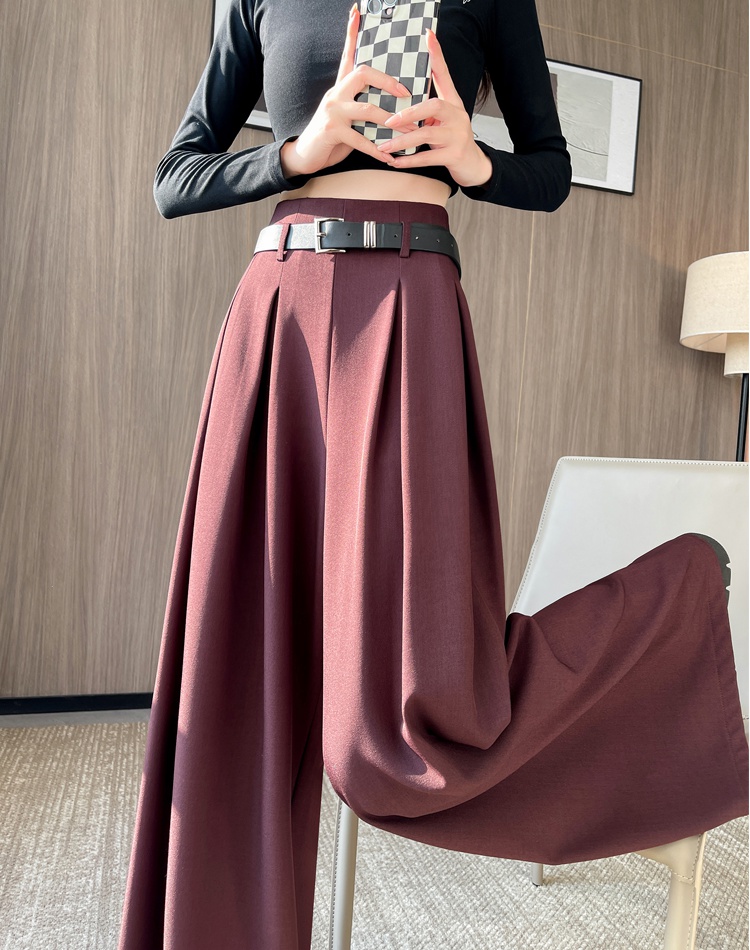 All-match loose Casual suit pants autumn drape wide leg culottes