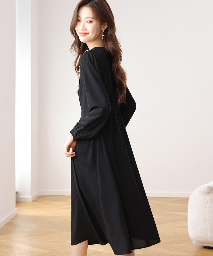 Chiffon dress doll collar long dress for women