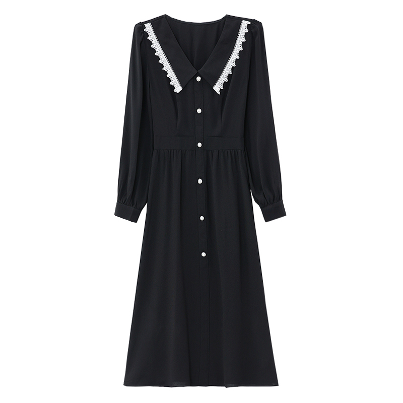 Chiffon dress doll collar long dress for women