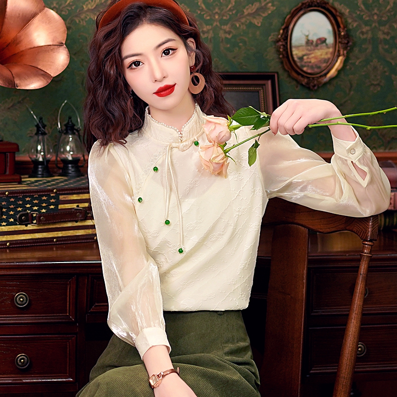 Retro tops Chinese style shirt for women