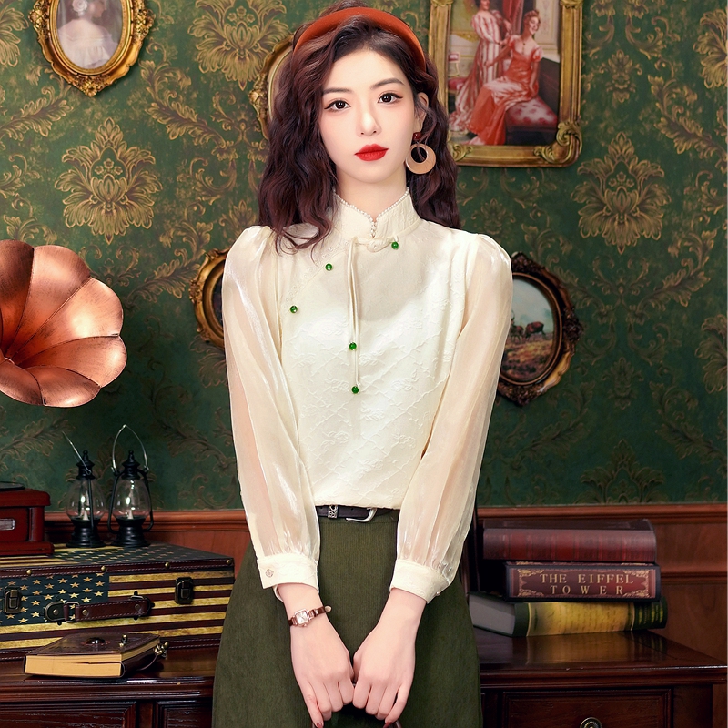 Retro tops Chinese style shirt for women