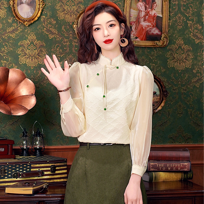 Retro tops Chinese style shirt for women