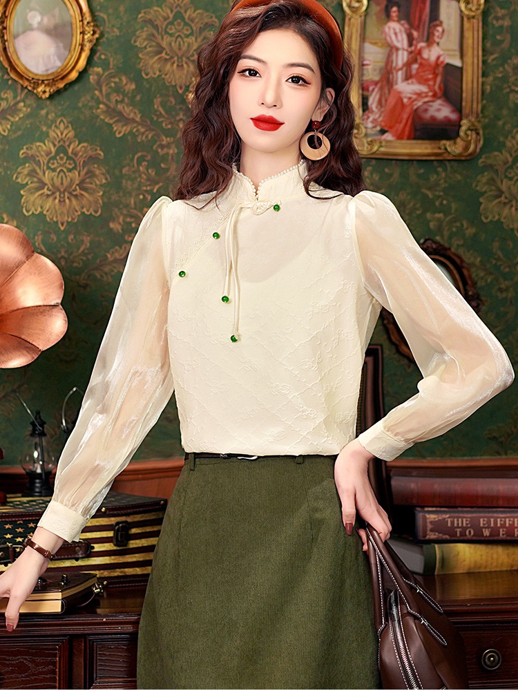 Retro tops Chinese style shirt for women