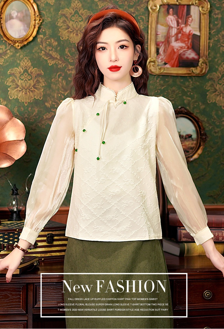 Retro tops Chinese style shirt for women