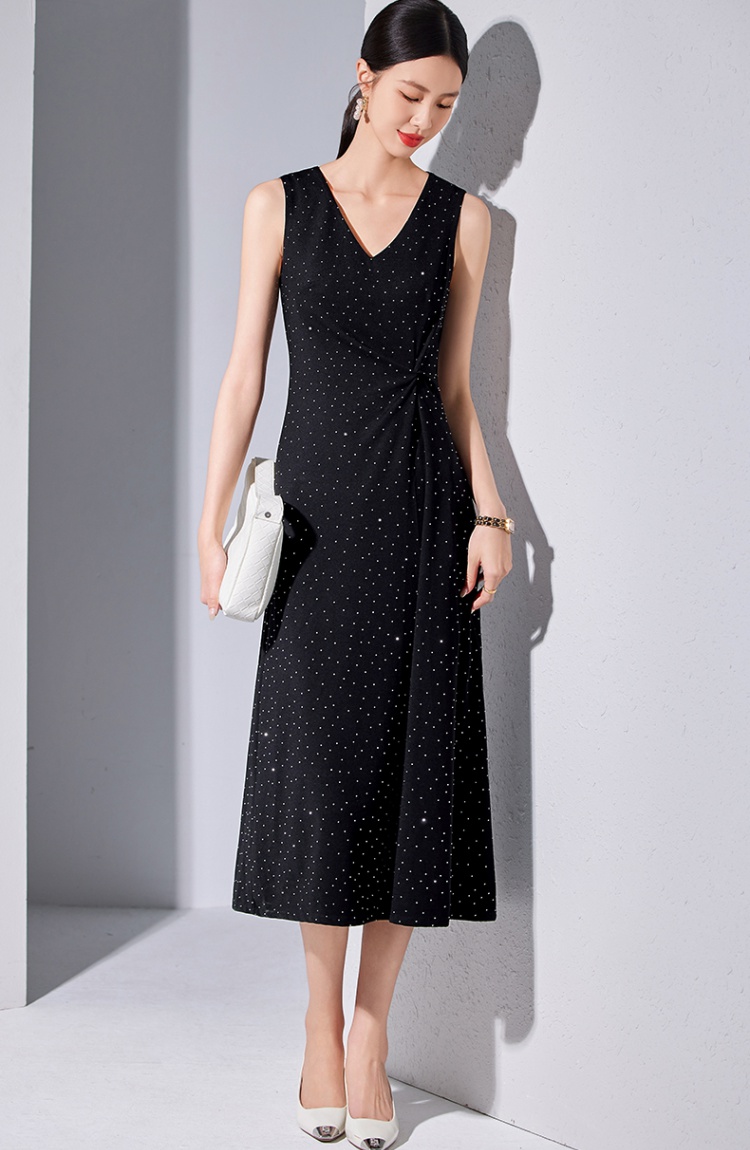 Strapless polka dot sleeveless dress