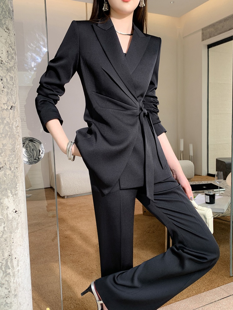 Casual Korean style slim business suit 2pcs set