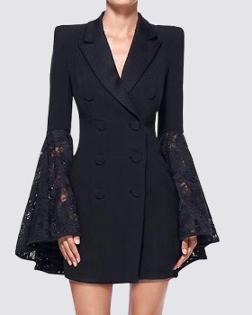 Fashion European style coat black autumn business suit for women